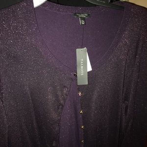 Talbots Purple Sparkle Sweater 2x petite NWT